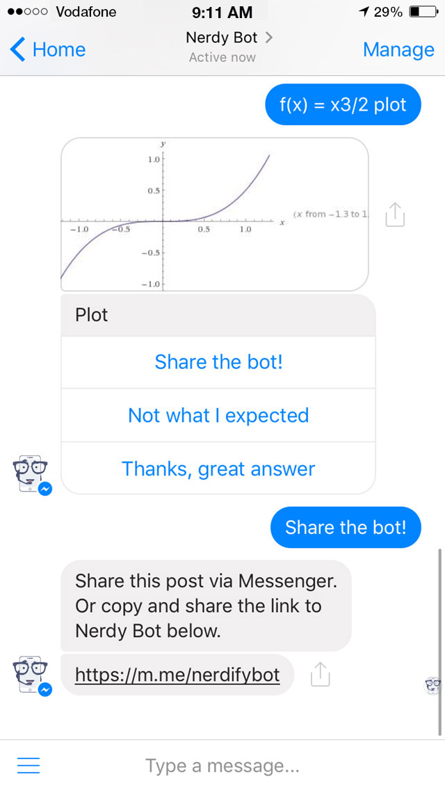 Nerdify Bot can plot graphs